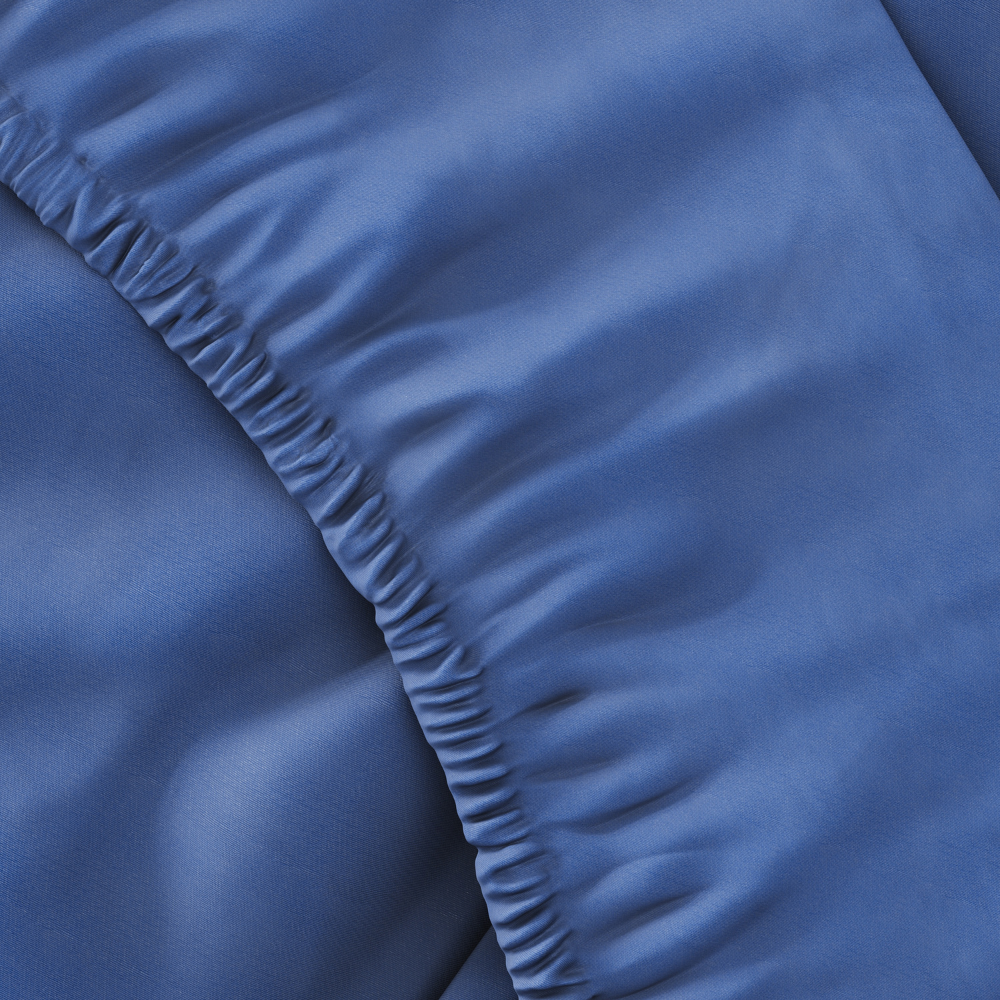 סט מצעים סאטן, כחול עמוק