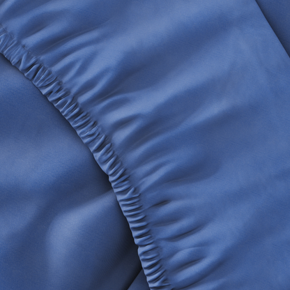 סט מצעים סאטן, כחול עמוק
