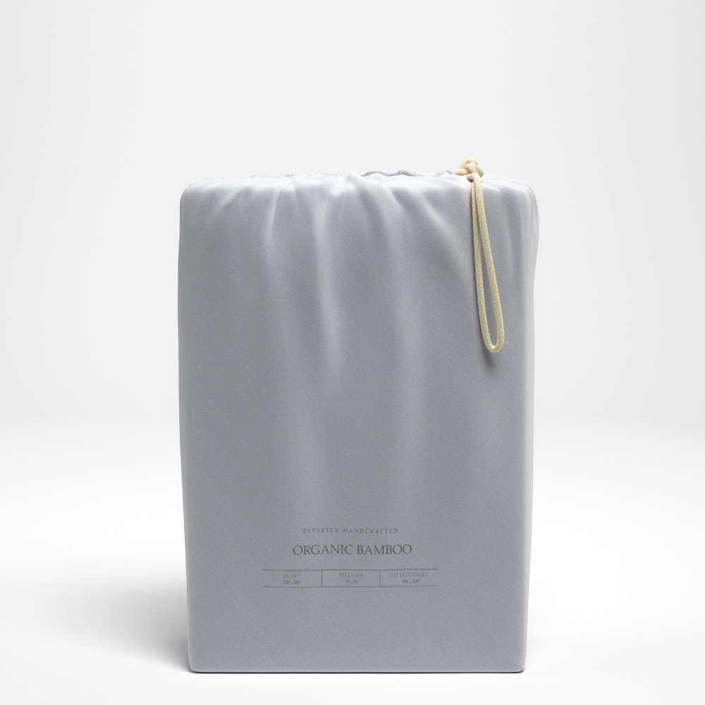 סט מצעים במבוק, אפור בהיר