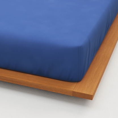 סט מצעים סאטן, כחול עמוק