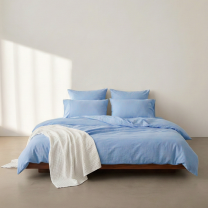 סט מצעים כותנה מצרית סאטן 500, תכלת נורדי