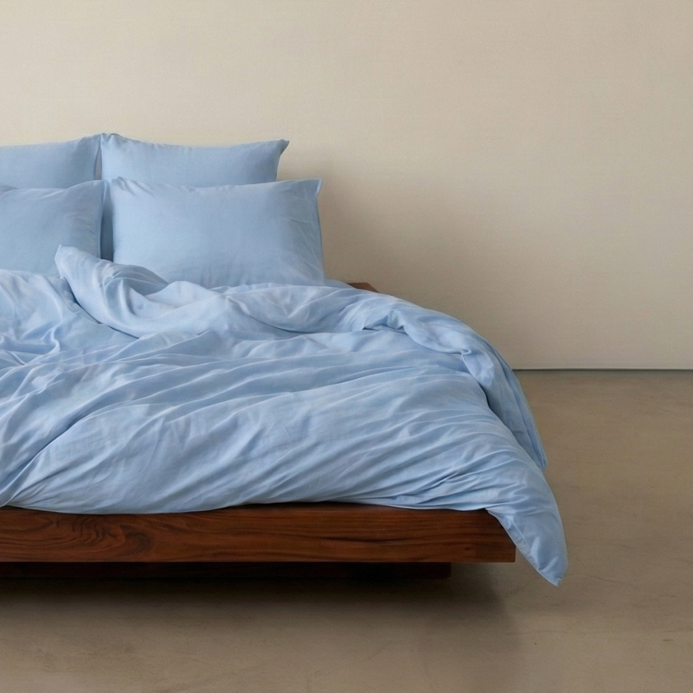 סט מצעים כותנה מצרית סאטן 500, תכלת נורדי