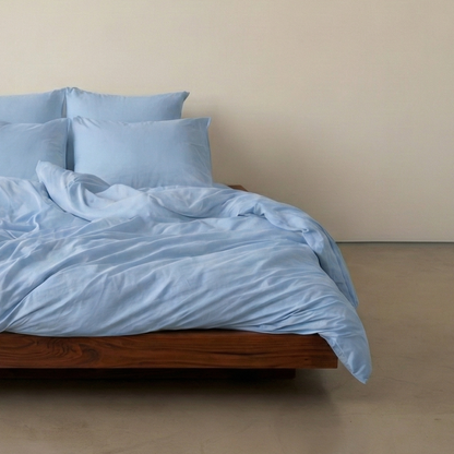 סט מצעים כותנה מצרית סאטן 500, תכלת נורדי