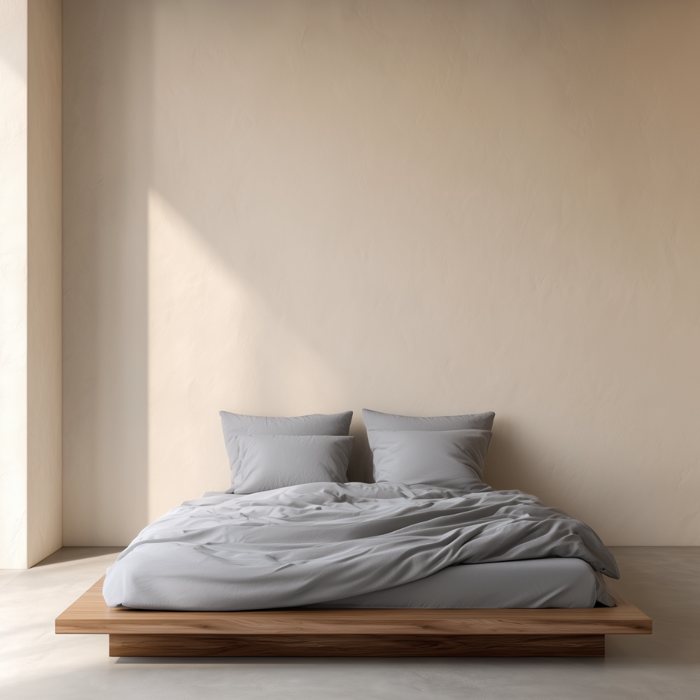 סט מצעים סאטן, אפור בהיר