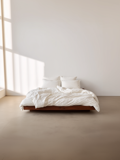 סט מצעים כותנה מצרית סאטן 500, לבן