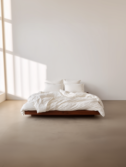 סט מצעים כותנה מצרית סאטן 500, לבן